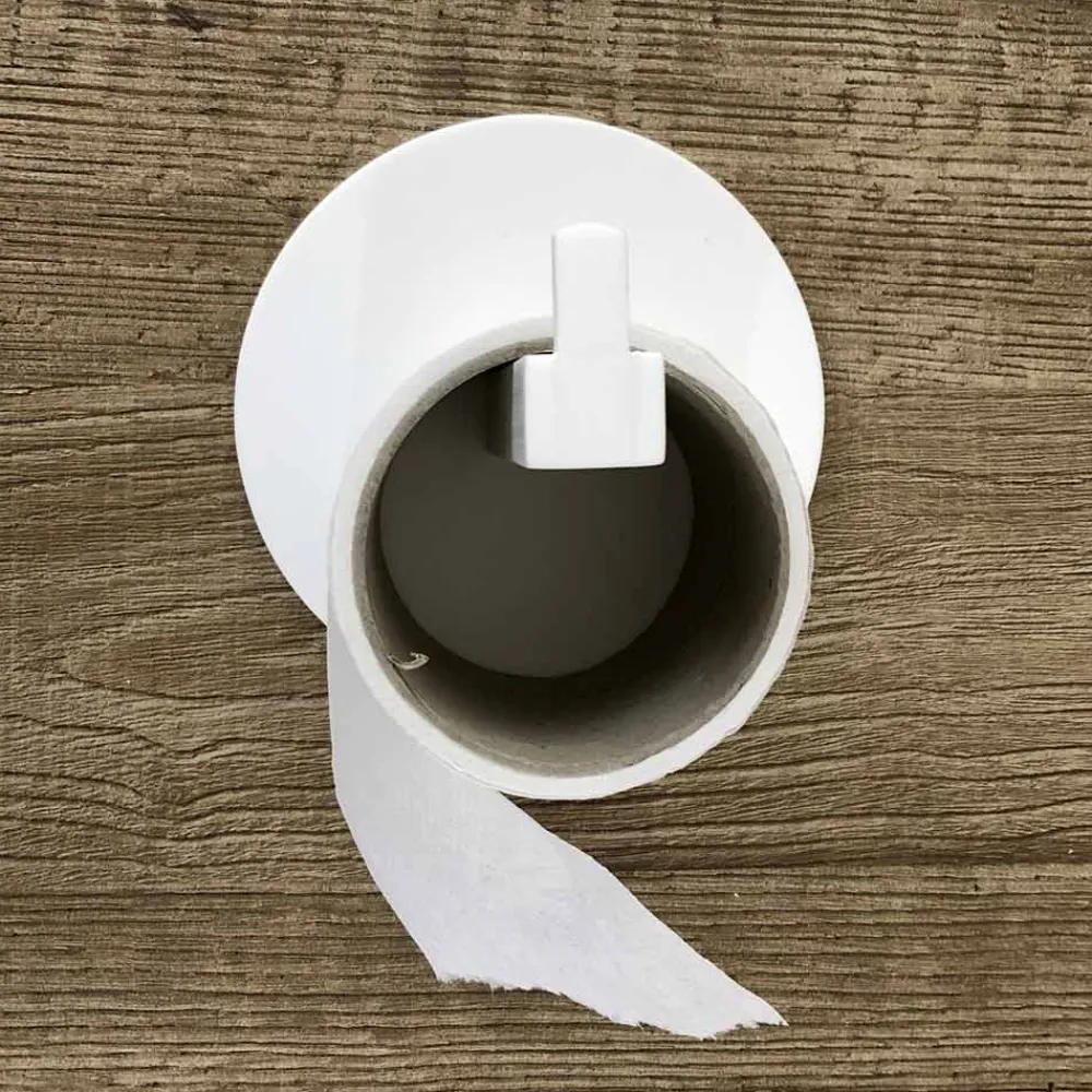 Viadurini Bathroom Toilettenpapierhalter-Toilettenpapierhalter aus weißem Corian oder mit schwarzem Einsatz, Made in Italy - Elono