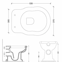 Viadurini Bathroom Wc-Toilettenschüssel aus Keramik, modernes Design, Wandablauf Style