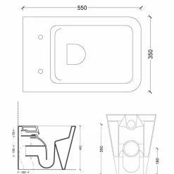 Viadurini Bathroom Wc-Toilettenschüssel aus weißer Keramik modernes Design Sun Square Italy