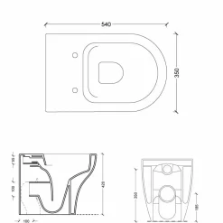 Viadurini Bathroom Wc-Toilettenschüssel aus weißer Keramik 54x35 Star modernes Design, Italy