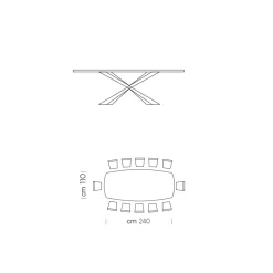 Viadurini Living Esstische-Tonnenförmiger Esstisch aus Glas und Stahl, hergestellt in Italien – Cave