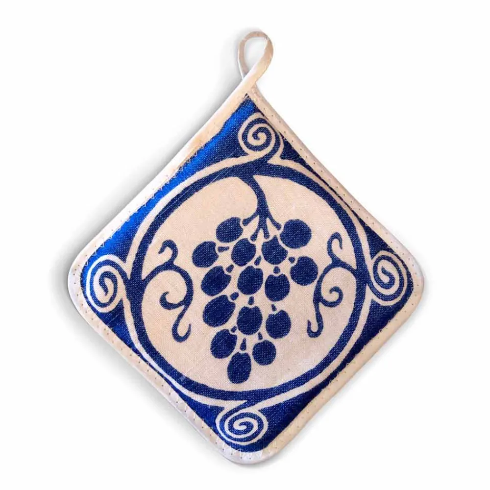 Viadurini by Marchi 1633 Küchenzubehör-Topflappen italienischer Kunst aus reinem Leinen mit Handabdruck Unikat, 6 Stück