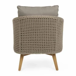 Viadurini in the Garden Holzsessel-Tortora Gartensessel aus Aluminium, Holz und Homemotion Stoff - Luana