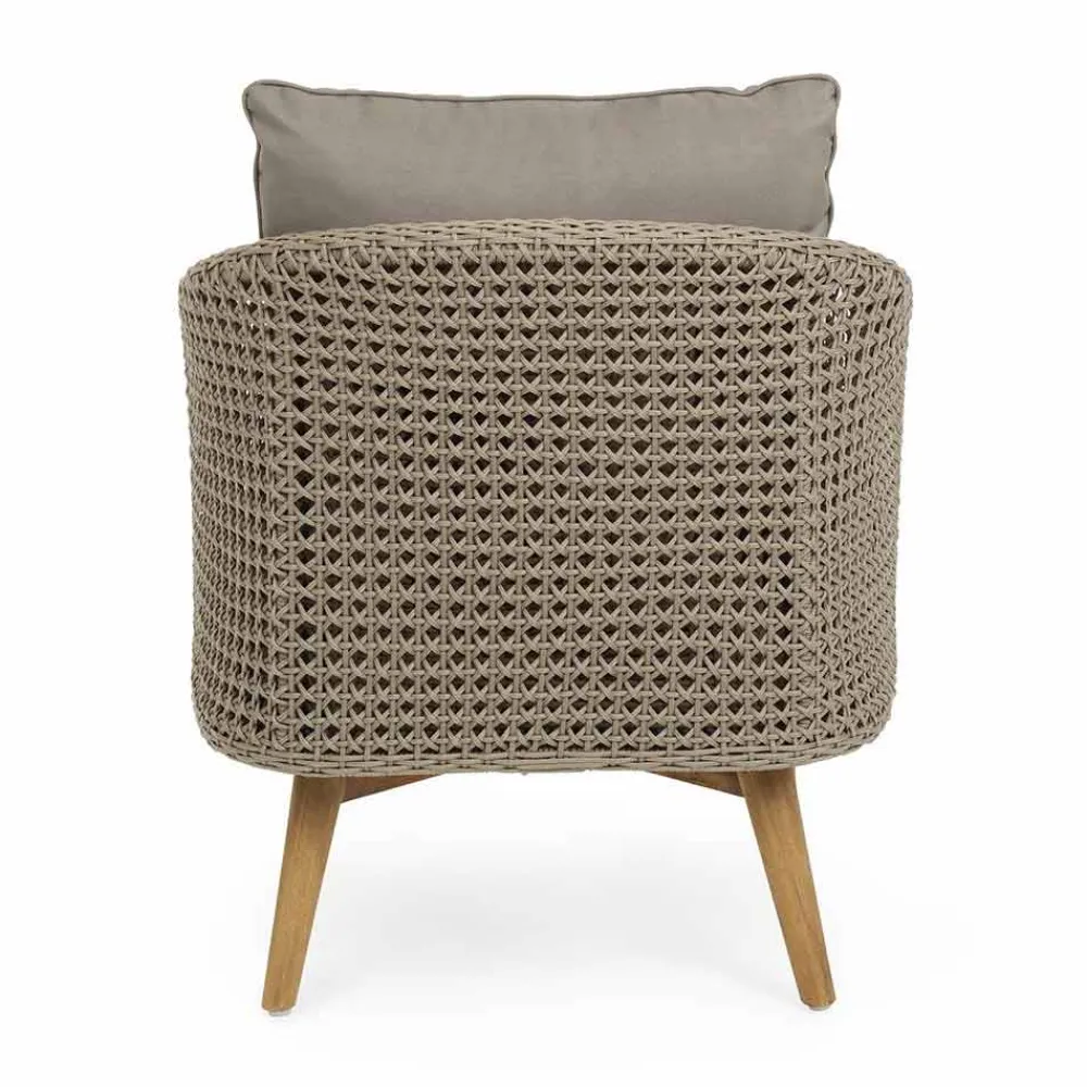 Viadurini in the Garden Holzsessel-Tortora Gartensessel aus Aluminium, Holz und Homemotion Stoff - Luana