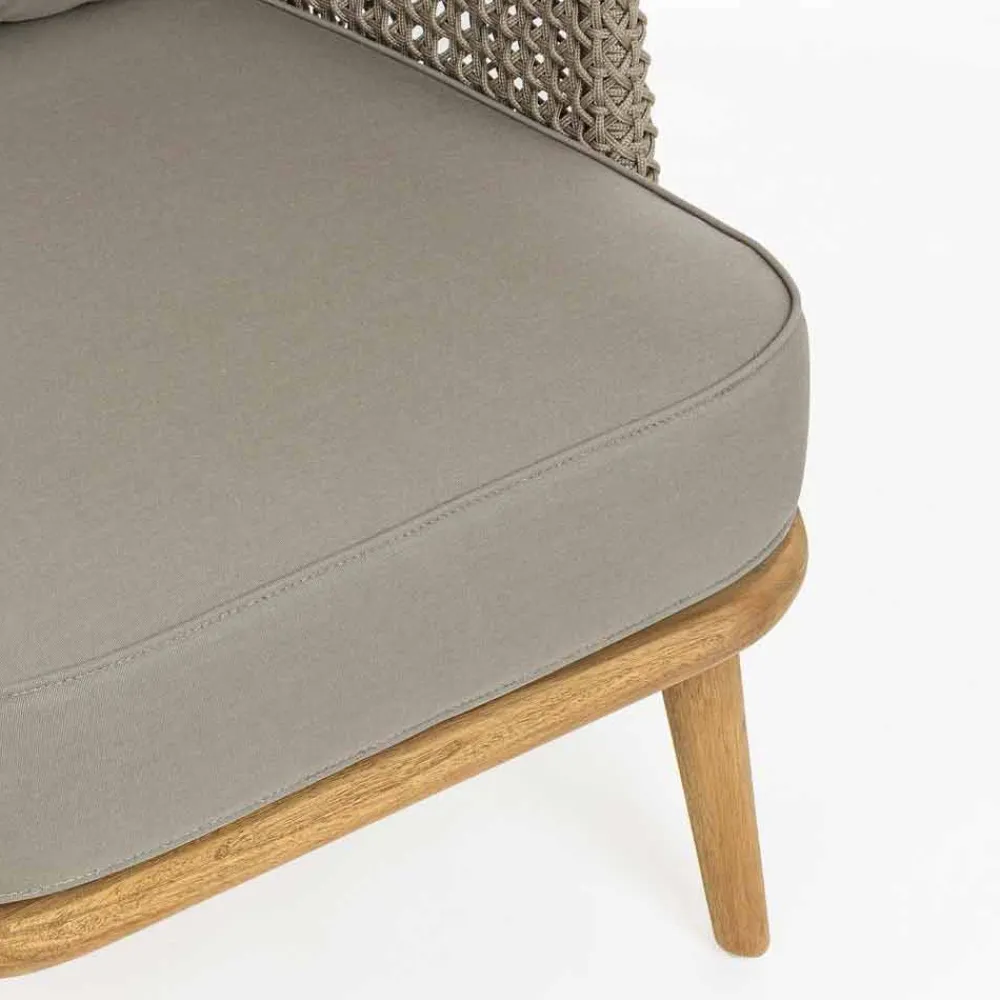 Viadurini in the Garden Holzsessel-Tortora Gartensessel aus Aluminium, Holz und Homemotion Stoff - Luana