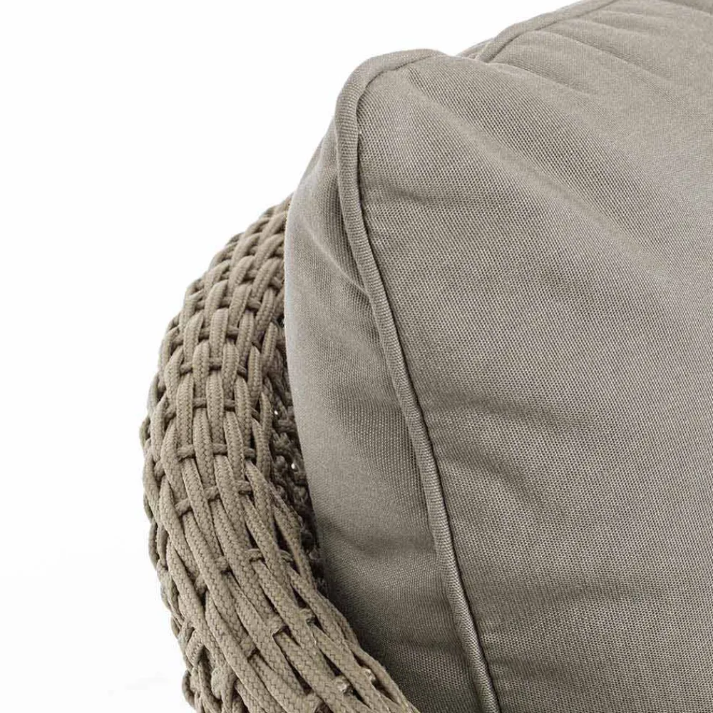 Viadurini in the Garden Holzsessel-Tortora Gartensessel aus Aluminium, Holz und Homemotion Stoff - Luana