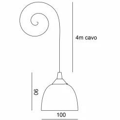Toscot Pendelleuchten Vintage-Apuane Pendellampe ohne Rosette Made in Toscana
