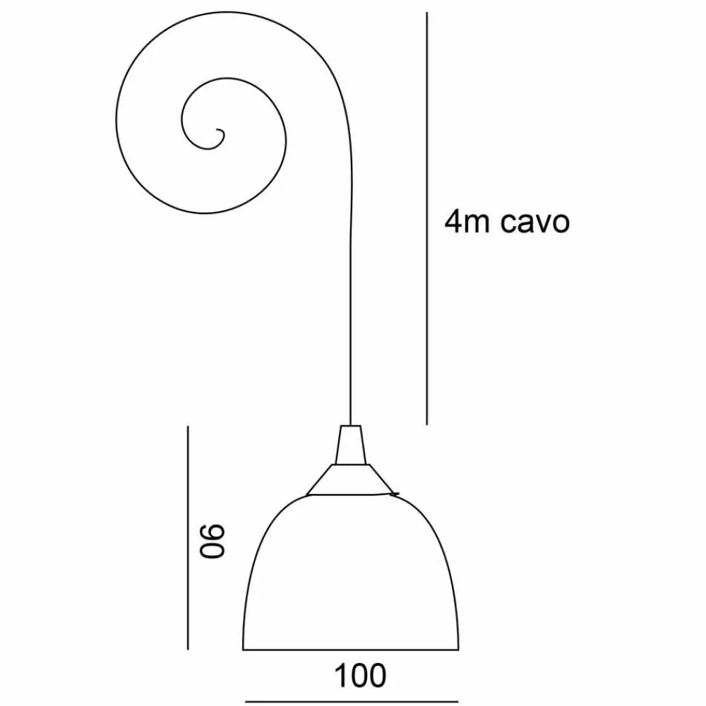 Toscot Pendelleuchten Vintage-Apuane Pendellampe ohne Rosette Made in Toscana