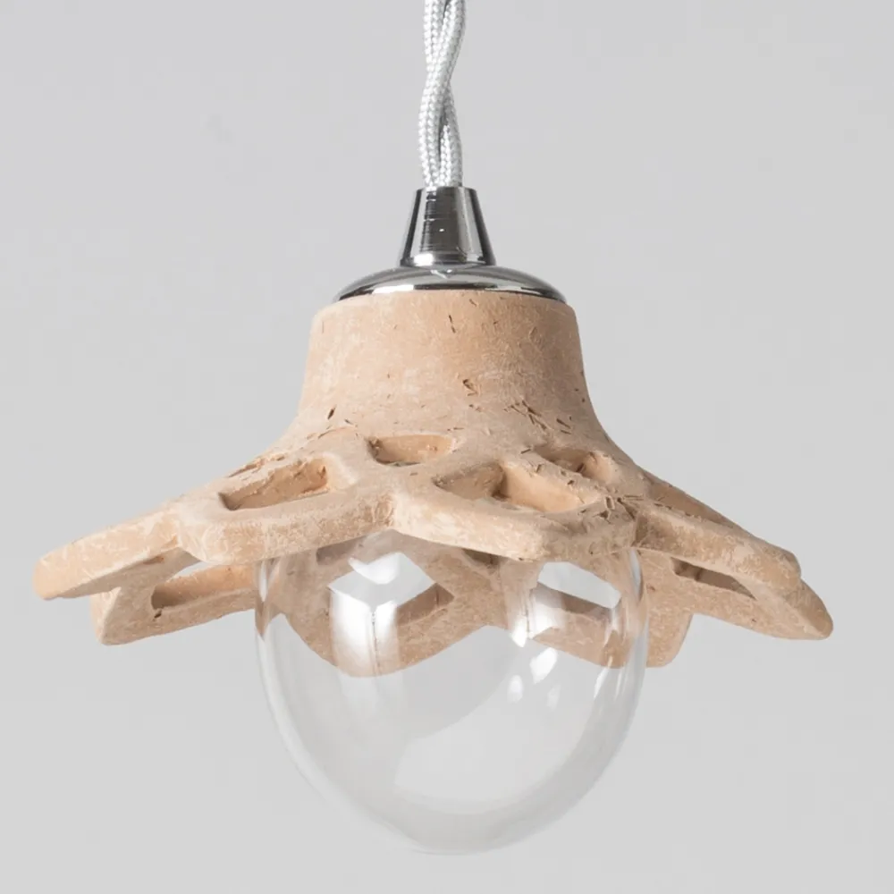 Toscot Pendelleuchten Vintage-Apuane Terrakotta-Hängeleuchte ohne Rosette, hergestellt in der Toskana