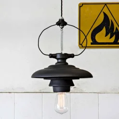 Toscot Pendelleuchten Vintage-Battersea Pendelleuchte Lotosblume aus Keramik