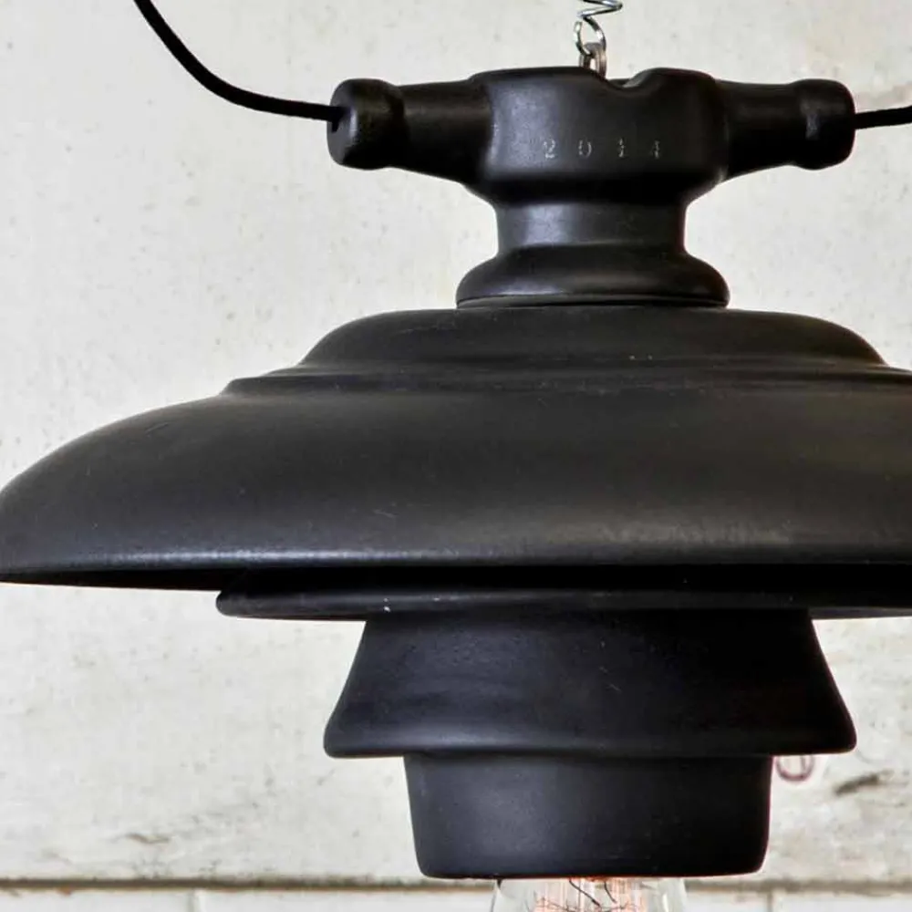 Toscot Pendelleuchten Vintage-Battersea Pendelleuchte Lotosblume aus Keramik