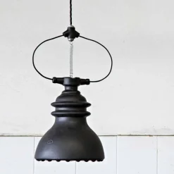 Toscot Pendelleuchten Vintage-Battersea Pendelleuchte Glockenform aus Keramik