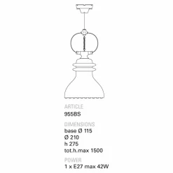 Toscot Pendelleuchten Vintage-Battersea Pendelleuchte Glockenform aus Keramik