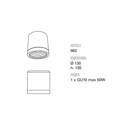 Toscot Moderne Deckenleuchten-Carso Deckenlampe Ø 13 cm hergestellt  in Toscana