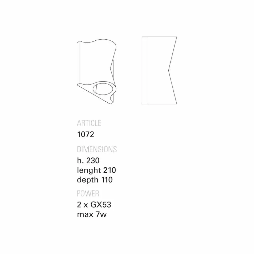 Toscot Garten-Wandlampen-Lido handgefertigte Wandlampe für den Innen- und Außenbereich made in Italy