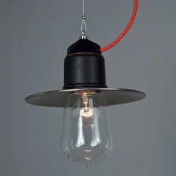 Toscot Pendelleuchten Vintage-Novecento Terrakotta-Hängeleuchte mit Rosette