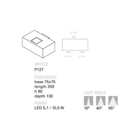 Toscot Garten-Wandlampen-Smith LED-Gartenwandleuchte aus Terrakotta, hergestellt in der Toskana
