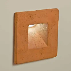 Toscot Garten-Wandlampen-Square LED Wandleuchter aus Terrakotta für den Außenbereich