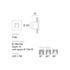 Toscot Garten-Wandlampen-Square LED Wandleuchter aus Terrakotta für den Außenbereich