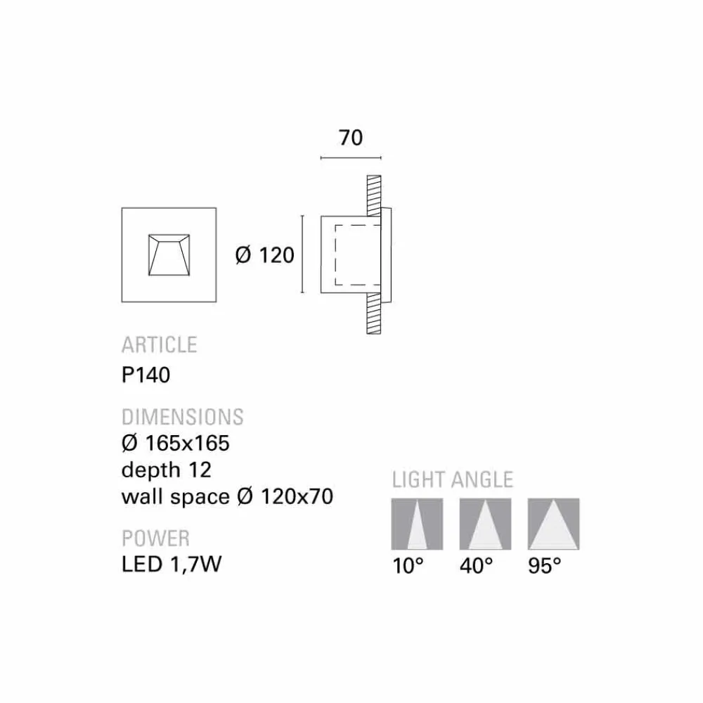 Toscot Garten-Wandlampen-Square LED Wandleuchter aus Terrakotta für den Außenbereich