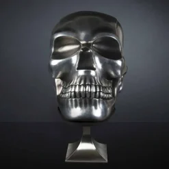 Viadurini Living Deko Artikel Und Wohnaccessoires-Totenkopf-Statue aus Silberkeramik Made in Italy - Skull