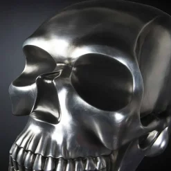 Viadurini Living Deko Artikel Und Wohnaccessoires-Totenkopf-Statue aus Silberkeramik Made in Italy - Skull