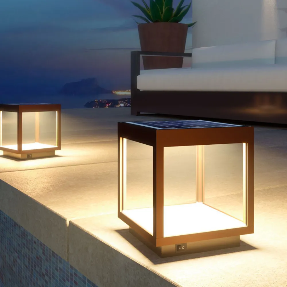 Viadurini Lighting Gartenlampion-Tragbarer Solar-LED-Strahler in Weiß, Schwarz oder Corten-Aluminium - Bettina