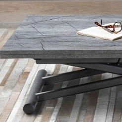 Viadurini Living Tisch Höhenverstellbar-Transformierbarer Couchtisch aus Metall mit Melaminplatte - Sandero