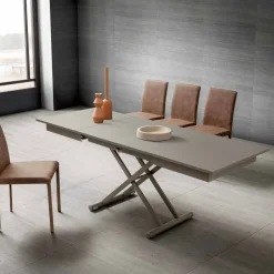 Viadurini Living Tisch Höhenverstellbar-Transformierbarer Wohnzimmer Couchtisch aus Fenix und Metall Made in Italy - Chiano