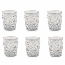 Viadurini Kitchen Gläser Set-Transparente Glasgläser mit Dekorationen, 12-teiliger Wasserservice - Marokko