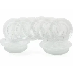 Viadurini Kitchen Teller Set-Transparente Glasteller Luxury Classic Decor 18-teilig - Palazzo