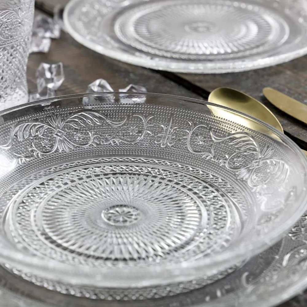 Viadurini Kitchen Teller Set-Transparente Glasteller Luxury Classic Decor 18-teilig - Palazzo