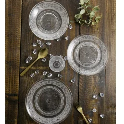 Viadurini Kitchen Teller Set-Transparente Glasteller Luxury Classic Decor 18-teilig - Palazzo