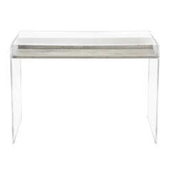 Viadurini Living Design Schreibtische-Transparente Konsole aus Plexiglas mit Designer-Holzregal – Carducci