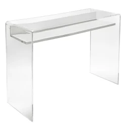 Viadurini Living Design Schreibtische-Transparente Konsole aus Plexiglas mit Designer-Holzregal – Carducci