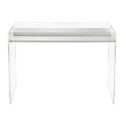 Viadurini Living Design Schreibtische-Transparente Konsole aus Plexiglas mit Designer-Holzregal – Carducci