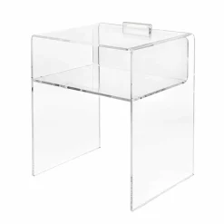 Viadurini Living Nachttische-Transparenter Nachttisch mit LED-beleuchtbarem Touch-Licht Adelia