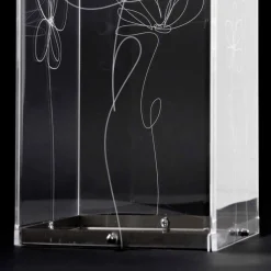 Viadurini Decor Regenschirmständer Design-Transparenter Schirmständer aus Kunststoff mit gravierten, stilisierten Blättern - Florino