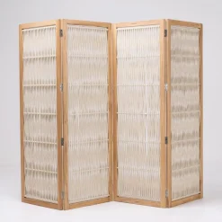 Viadurini in the Garden Gartenideen-Trennwand für den Außenbereich aus Teakholz, Aluminium und Seilgeflecht - Vision