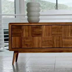 Viadurini Living Anrichte-3-türige Anrichte aus massives Nussholz in modernem Design Nensi