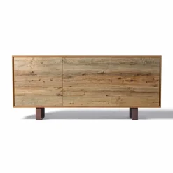 Viadurini Living Anrichte-3-türige Anrichte, aus natürlichem Nussholz L215xP50cm Flora