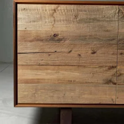 Viadurini Living Anrichte-3-türige Anrichte, aus natürlichem Nussholz L215xP50cm Flora