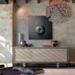 Viadurini Living Anrichte-3-türige Anrichte, aus natürlichem grauem Nussholz 192x50cm Teresa