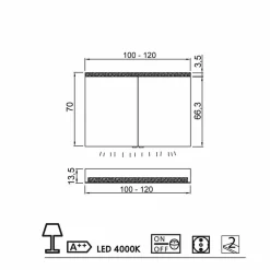 Viadurini Bathroom Badspiegel-2-türiger Badezimmerspiegel mit LED, modernes Design, Carol