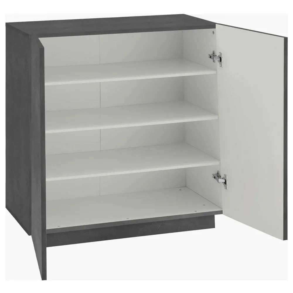 Viadurini Living Schuhschrank-2-türiger Schuhschrank aus nachhaltigem Melaminholz in Weiß oder Schiefer - Joris