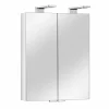 Viadurini Bathroom Badspiegel-2-türiger Spiegel mit silbernem Aluminiumbehälter und Chromdetails - Maxi