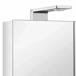 Viadurini Bathroom Badspiegel-2-türiger Spiegel mit silbernem Aluminiumbehälter und Chromdetails - Maxi