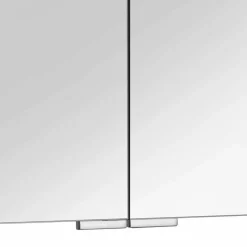 Viadurini Bathroom Badspiegel-2-türiger Spiegel mit silbernem Aluminiumbehälter und Chromdetails - Maxi