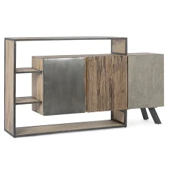 Viadurini Living Sideboards-3-Türiges Sideboard aus Mangoholz und Stahl Homemotion - Signorino