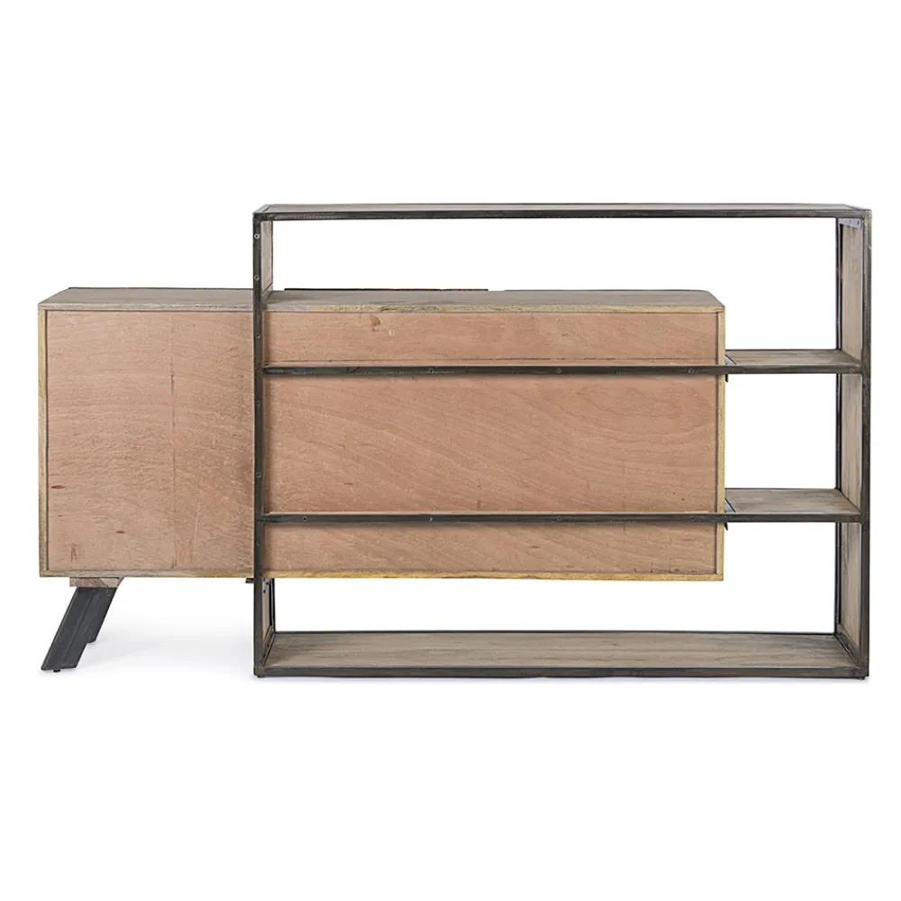 Viadurini Living Sideboards-3-Türiges Sideboard aus Mangoholz und Stahl Homemotion - Signorino